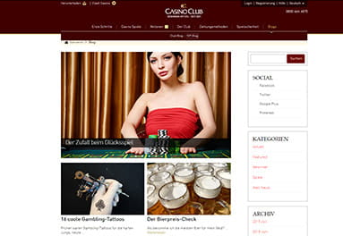 CasinoClub bietet auch einen Blog und VIP Blog