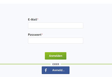 Zugangsdatenformular mit Benutzername und Passwort